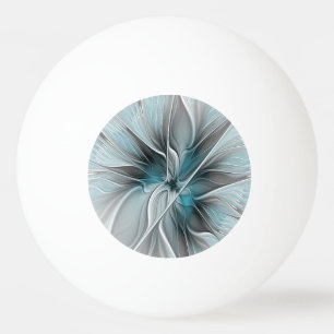 Bloemige Fractale Moderne Abstracte Bloem Blauw Gr Pingpongballen