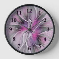 Bloemige Fractale Moderne Abstracte Bloem Roze Gri