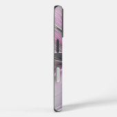Bloemige Fractale Moderne Abstracte Bloem Roze Gri Case-Mate iPhone Case (Achterkant / Rechts)