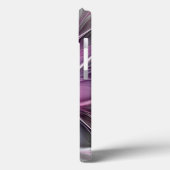 Bloemige Fractale Moderne Abstracte Bloem Roze Gri Case-Mate iPhone Case (Achterkant / Links)