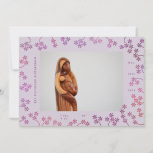 Bloemige geboorteaankondiging met 2 foto's aankondiging