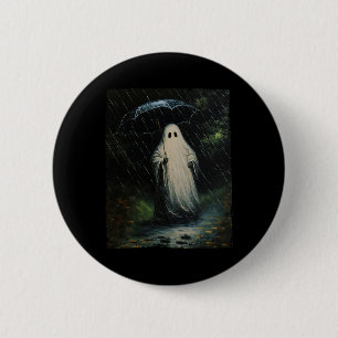 bloemige geest Halloween spook in het bos Ronde Button 5,7 Cm