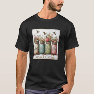Bloemige geloof hoop liefde vreugde metselwerk pot t-shirt
