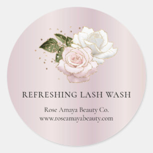 Bloemige Glitter Wimper Extensie Schoonheidsproduc Ronde Sticker