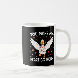 Bloemige Grappige Dwaze Gans Je Laat Mijn Hart Toe Koffiemok