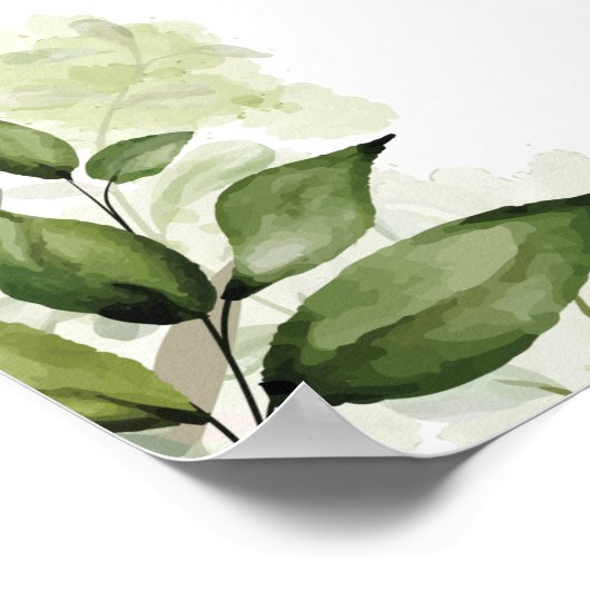 Bloemige groene verlovingsfeest welkomstbord poster (Hoek)