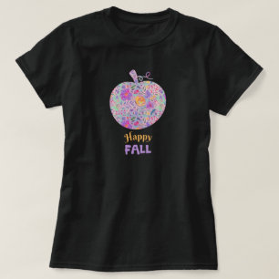 Bloemige Herfst Pompoen Gelukkige Herfst Citaat T-shirt