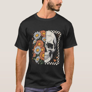 Bloemige Herfst Skelet Boho Halloween T-shirt