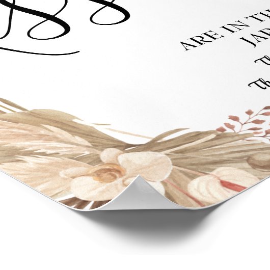 Bloemige Hoeveel kusjes Bruidsfeest spelbord Poster (Hoek)