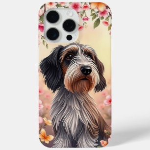 Bloemige hondenportret Moderne huisdierenliefhebbe iPhone 15 Pro Max Hoesje