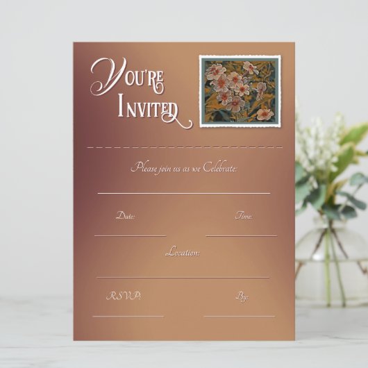 Bloemige invuluitnodiging kaart (Staand voorkant)