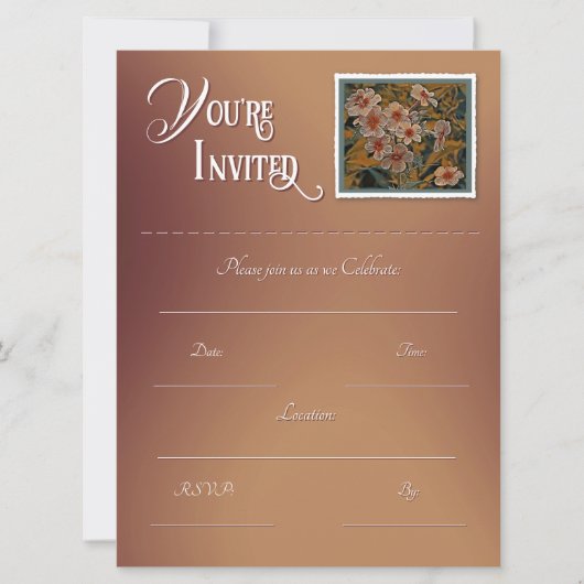 Bloemige invuluitnodiging kaart (Voorkant)