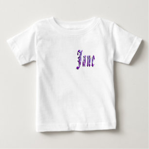 Bloemige "Jane" naam, baby T-shirt