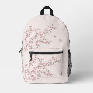 Bloemige Kersenbloesem Roze Roze Bedrukte Rugzak