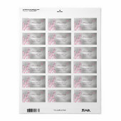 Bloemige kersenbloesem Roze Zilver Etiket (Full Sheet)