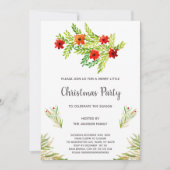 Bloemige kerst uitnodigingen (Voorkant)