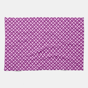Bloemige kimono-afdruk, lichtroze en pruim theedoek