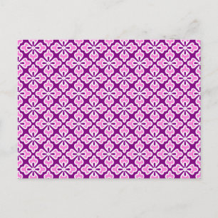 Bloemige kimono-afdruk, oranje roze en paars briefkaart