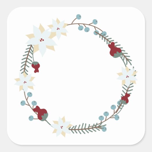 Bloemige labelsticker vierkante sticker (Voorkant)