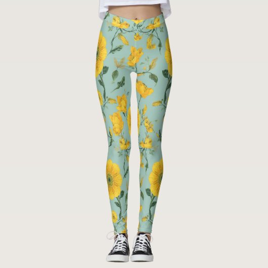 Bloemige Leggings (Voorkant)