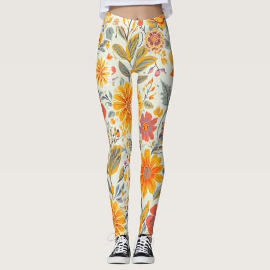 Bloemige Leggings (Voorkant)