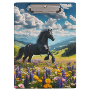 Bloemige/lente paard/hengst klembord