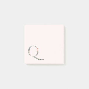 Bloemige Letter "Q" Monogram Aantekeningen Post-it® Notes
