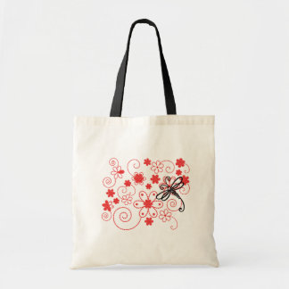 Bloemige Libelle Kunst Tote Bag