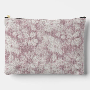 Bloemige Madeliefje Fluwelen Stof Roze Etui