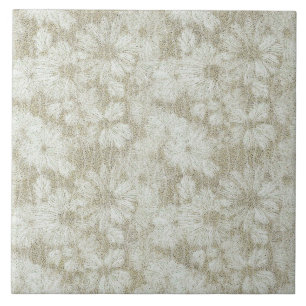 Bloemige Madeliefjes Fluwelen Crème Textuur Tegeltje