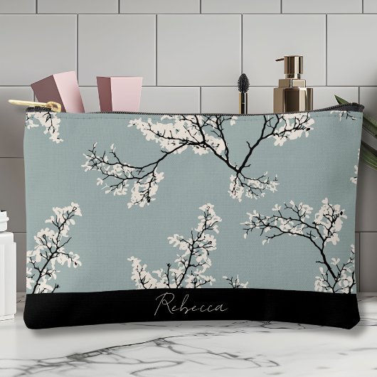 Bloemige make-up accessoiretas etui