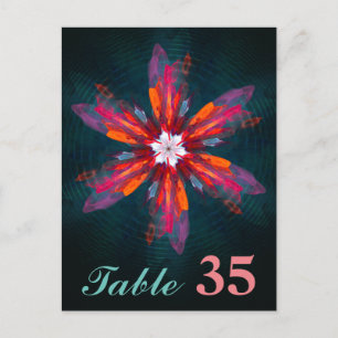 Bloemige Mandala Bloemen Oranje Rood Blauw Abstrac Briefkaart