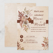 Bloemige Maroon Kleur Kaart (Voorkant / Achterkant)