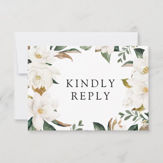 bloemige menu keuze RSVP kaart (Voorkant)