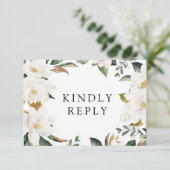 bloemige menu keuze RSVP kaart (Staand voorkant)