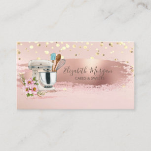 Bloemige Mixer,Gouden Confetti, Kwaststreek Visitekaartje