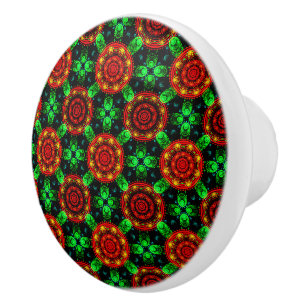 Bloemige Moderne Boho Elegante Abstracte Patroon # Keramische Knop