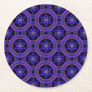 Bloemige Moderne Boho Elegante Abstracte Patroon # Ronde Kartonnen Onderzetter