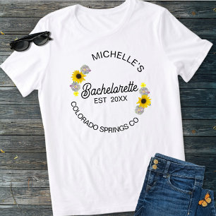 Bloemige Moderne Jubileum Bachelorette Feest Tri-Blend Shirt