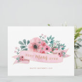 Bloemige Moederdag Cake Topper/kaart Feestdagenkaart (Staand voorkant)