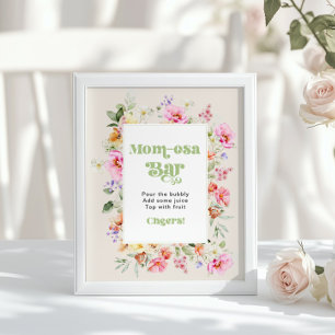 Bloemige Momosa Bar Bruisende Bar Baby Shower Poster