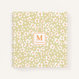 Bloemige monogram notitieboek