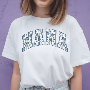 Bloemige Nana Overhemd, Verjaardagscadeau voor Oma T-shirt