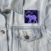 Bloemige olifantknop vierkante button 5,1 cm (In situ)