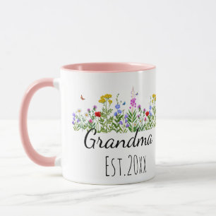 Bloemige oma baby aankondiging cadeaus Gesticht 20 Mok