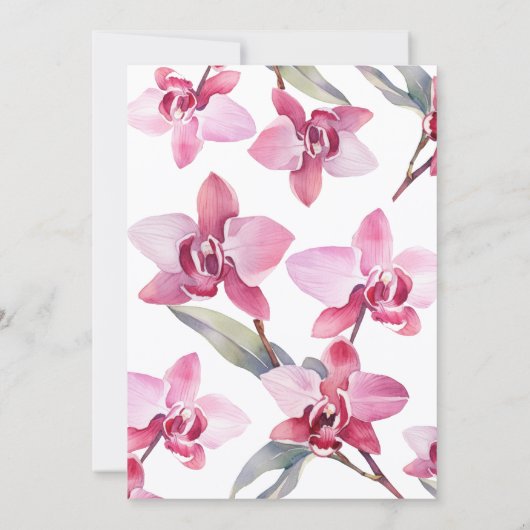 Bloemige orchidee wijn aquarel bruiloft save the date (Achterkant)