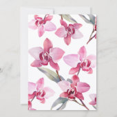 Bloemige orchidee wijn waterverf bruiloft save the date (Achterkant)