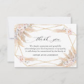 Bloemige Pampagras Herdenking van het Leven Herden Bedankkaart (Voorkant)