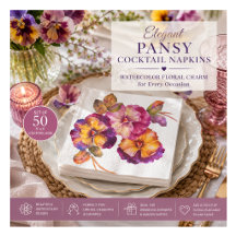 Bloemige Papieren Servetten Viooltje (Set van 50)