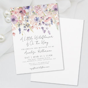 Bloemige Pastel Een Kleine Wilde Bloem Baby Shower Kaart